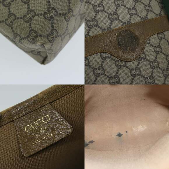GUCCI GG Plus Supreme Web Sherry Line Tote Bag Beige Red Green - Picture 11 of 12